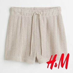 H&M Beige Knit High Waisted Shorts